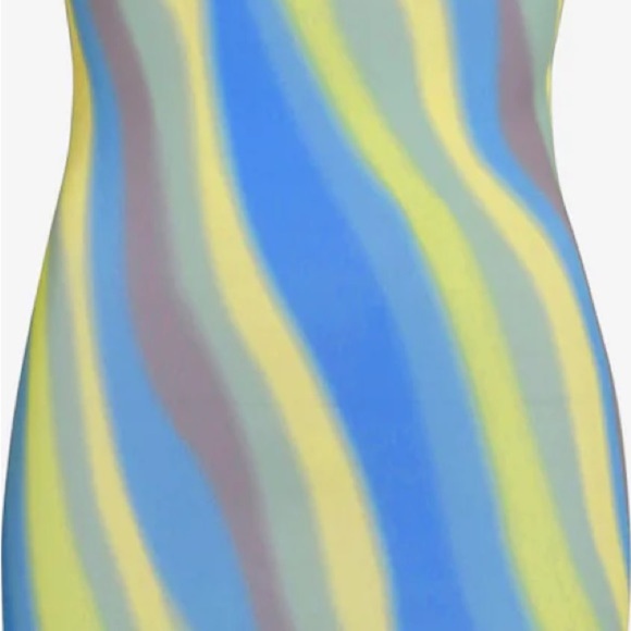 BNWOT New | OW Collection MIA DRESS LIME & BLUE SIZE SMALL - Picture 4 of 6